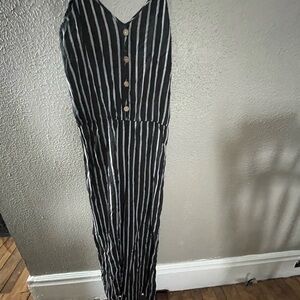 Striped Black and White Jumpsuit